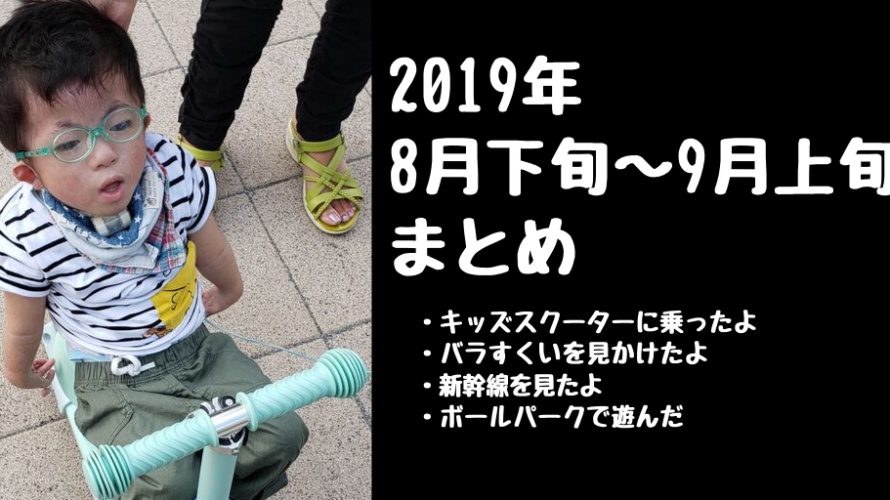 2019年8月下旬〜9月上旬の出来事まとめ